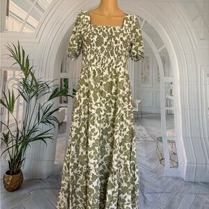 Floral Green Maxi Dress